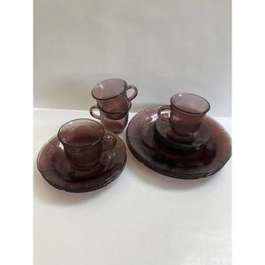 Fortecrisa Mexico Amethyst Dish Set 2- 4 Piece Place Settings